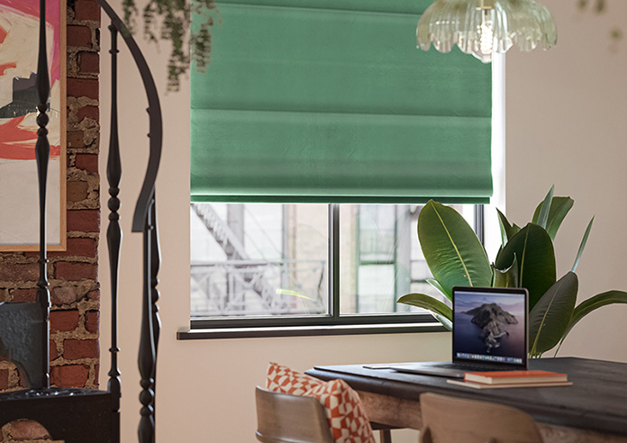 Ultra Luxe Velvet, Jade - Motorised Roman Blind - Image 5